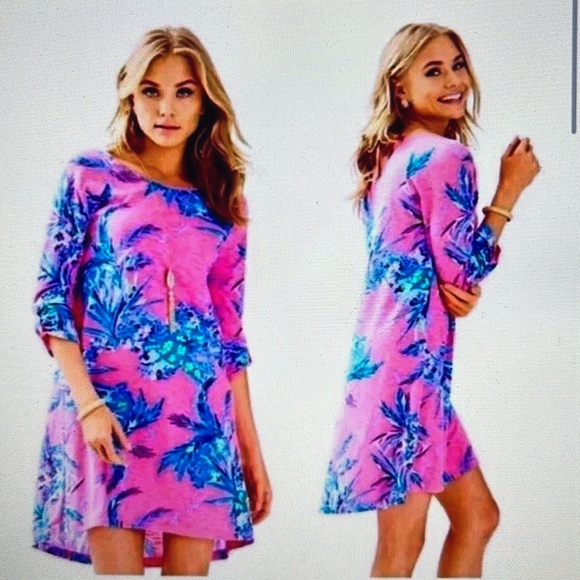 Lilly Pulitzer Surfcrest Swing Dress in Tiki Pink, Out on a Limb Women’s Size S - Picture 2 of 10